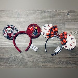 Disney Christmas Holiday 2021 Ears / Headband Plaid Bow & Spirit Jersey - NEW